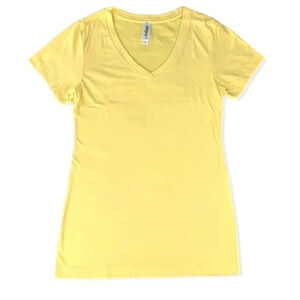 Marky G Yellow V-Neck Top Size XS Women's T-Shirt.